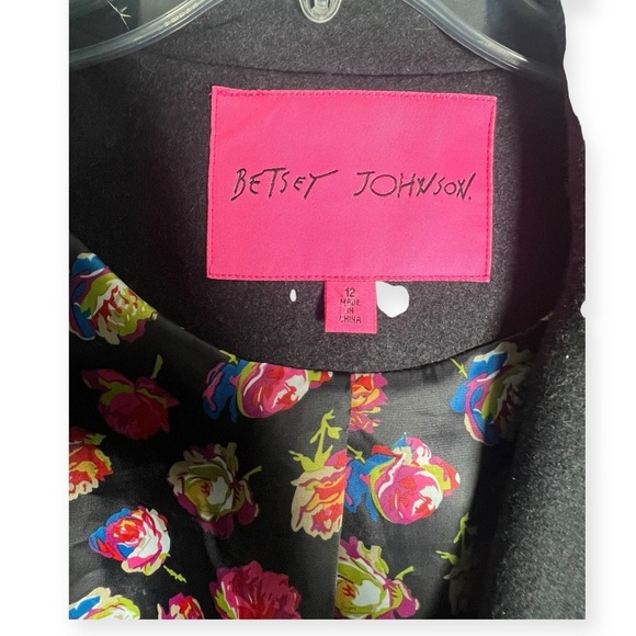 Betsey Johnson Charcoal Double-Breasted Pea Coat - Picture 5 of 8